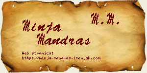 Minja Mandraš vizit kartica